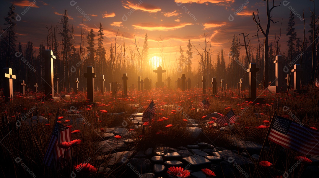 Memorial Dia, lembrando os soldados caídos em todo o mundo, 27 de maio IA generativa.