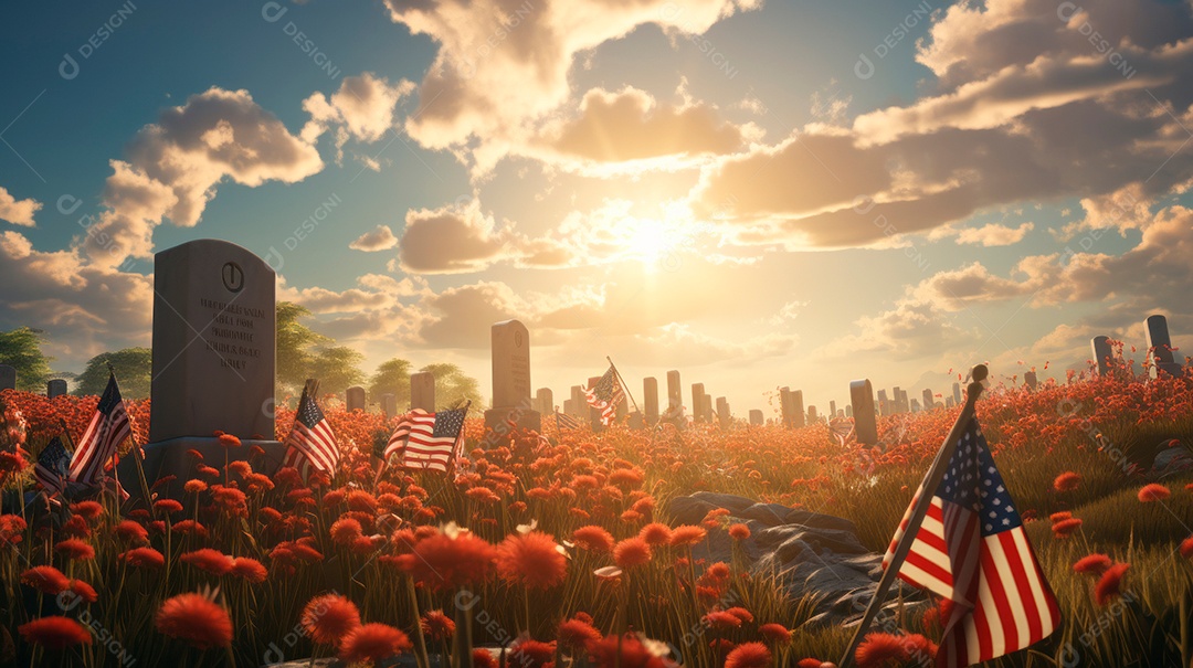 Memorial Dia, lembrando os soldados caídos em todo o mundo, 27 de maio IA generativa.