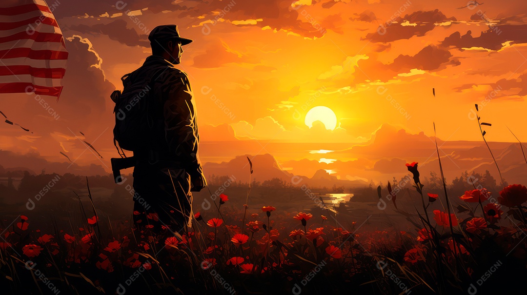 Memorial Dia, lembrando os soldados caídos em todo o mundo, 27 de maio IA generativa.