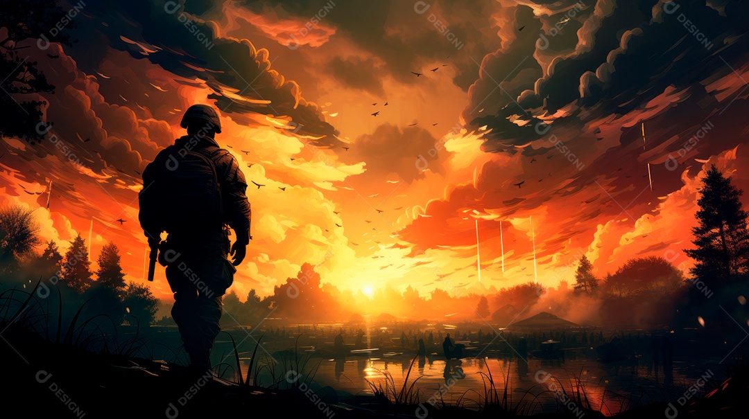 Memorial Dia, lembrando os soldados caídos em todo o mundo, 27 de maio IA generativa.