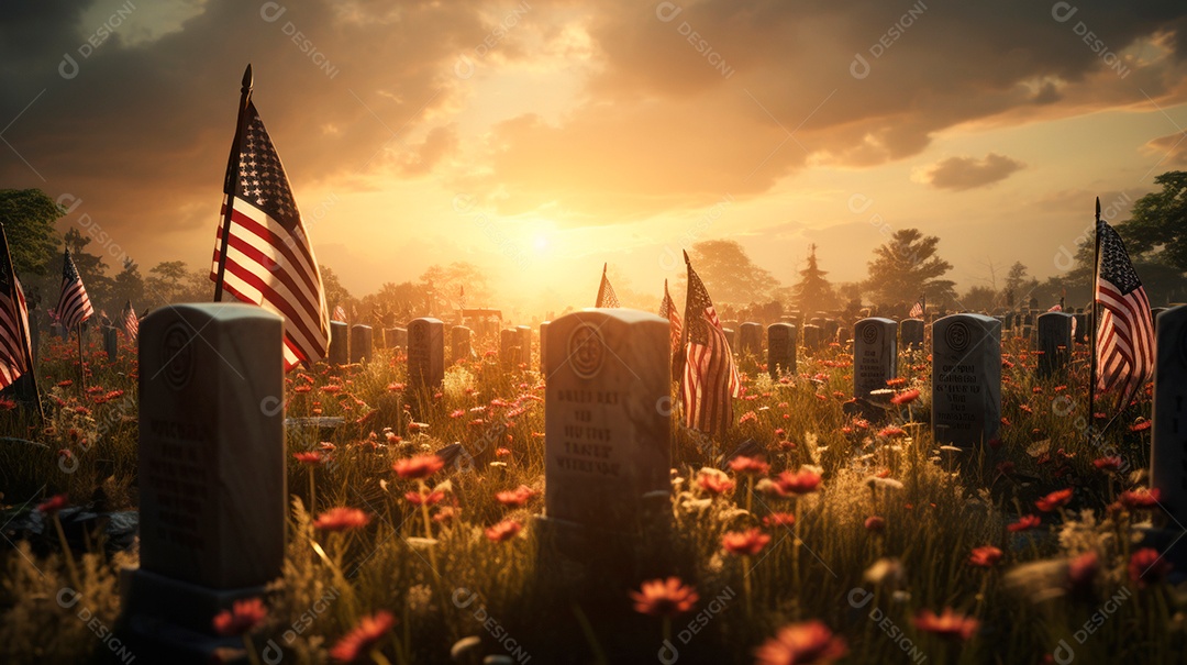 Memorial Dia, lembrando os soldados caídos em todo o mundo, 27 de maio IA generativa.
