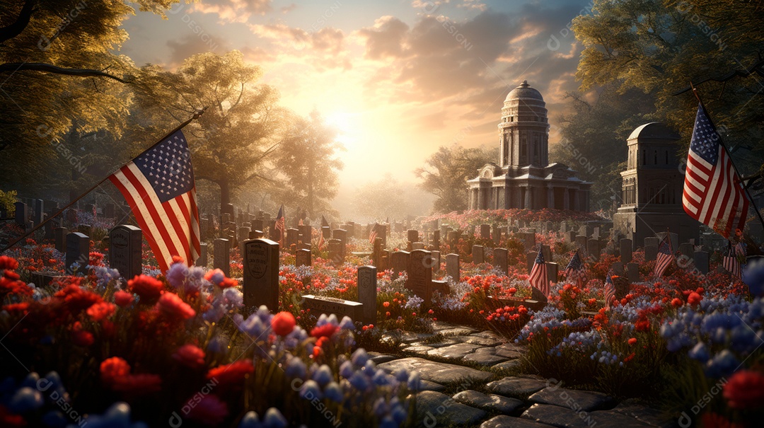 Memorial Dia, lembrando os soldados caídos em todo o mundo, 27 de maio IA generativa.