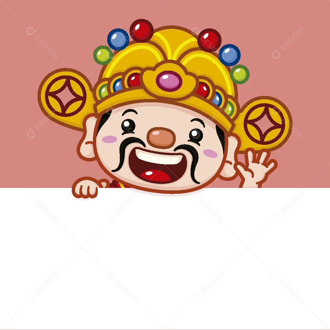 Deus de Ano Novo Chinês Ilustração Vetor EPS