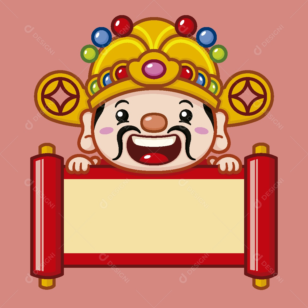 Deus de Ano Novo Chinês Ilustração Vetor EPS