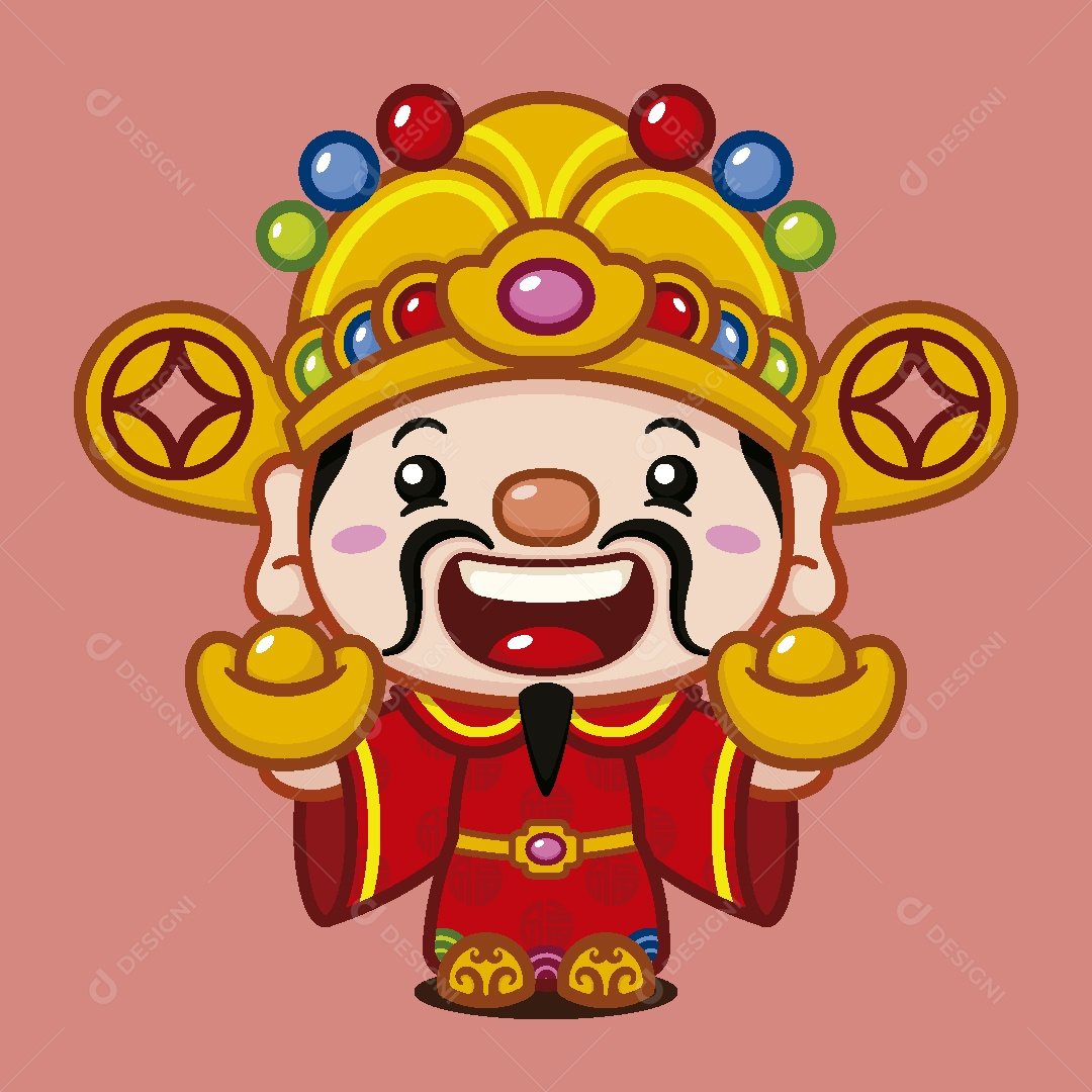 Deus de Ano Novo Chinês Ilustração Vetor EPS