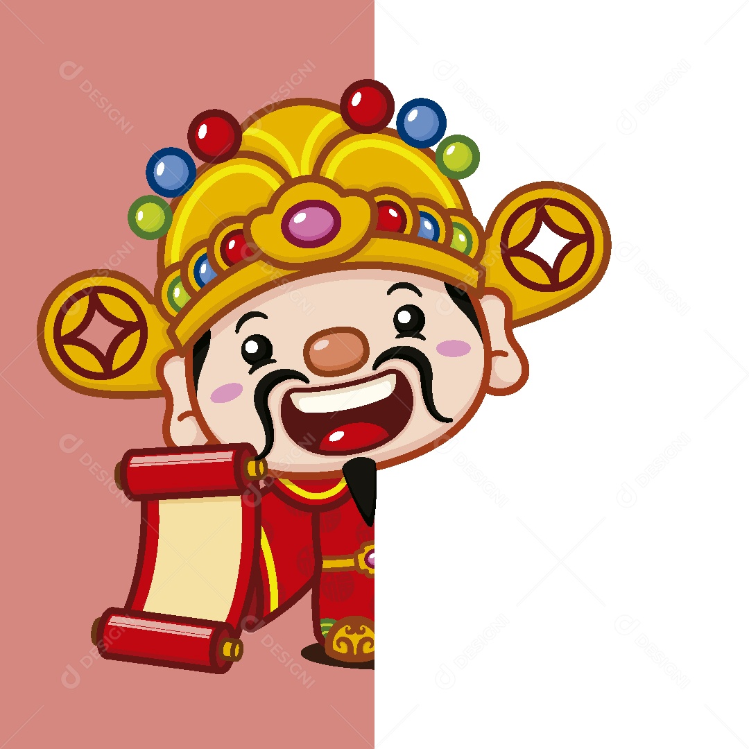 Deus de Ano Novo Chinês Ilustração Vetor EPS