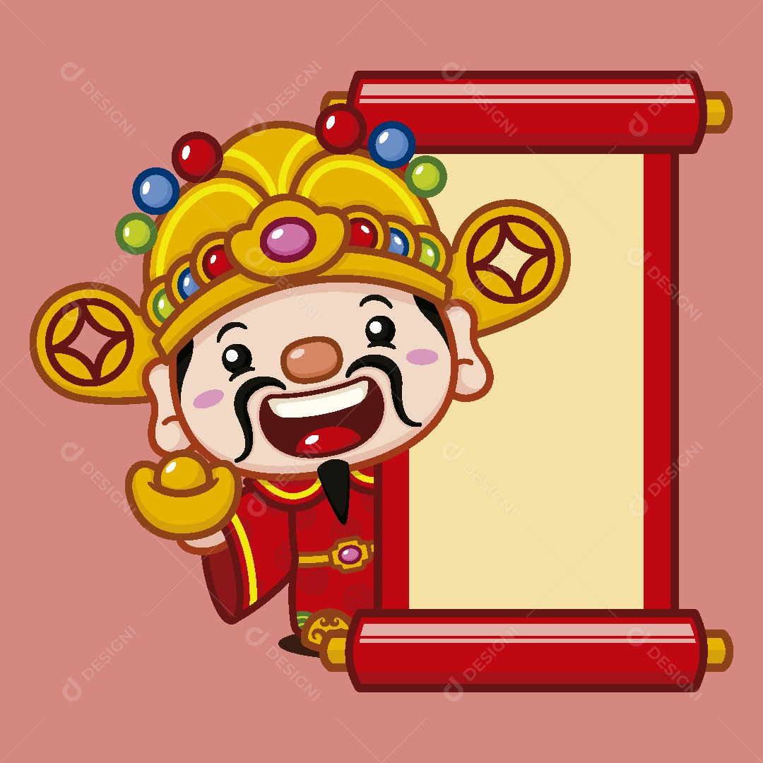 Deus de Ano Novo Chinês Ilustração Vetor EPS