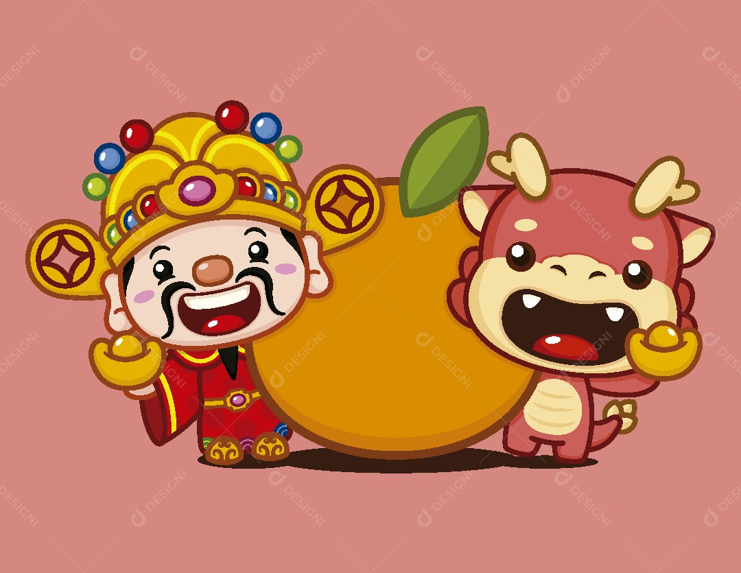 Personagens do Ano Novo Chinês Vetor EPS