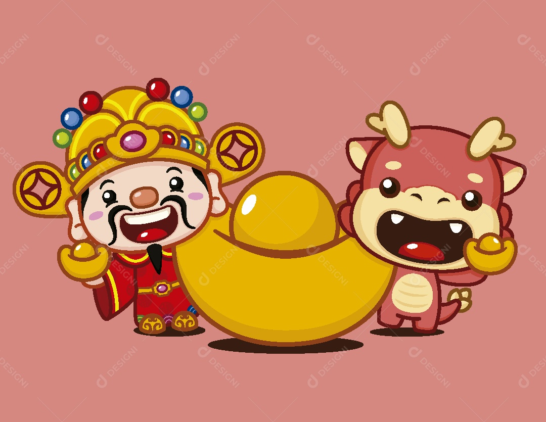 Personagens do Ano Novo Chinês Vetor EPS