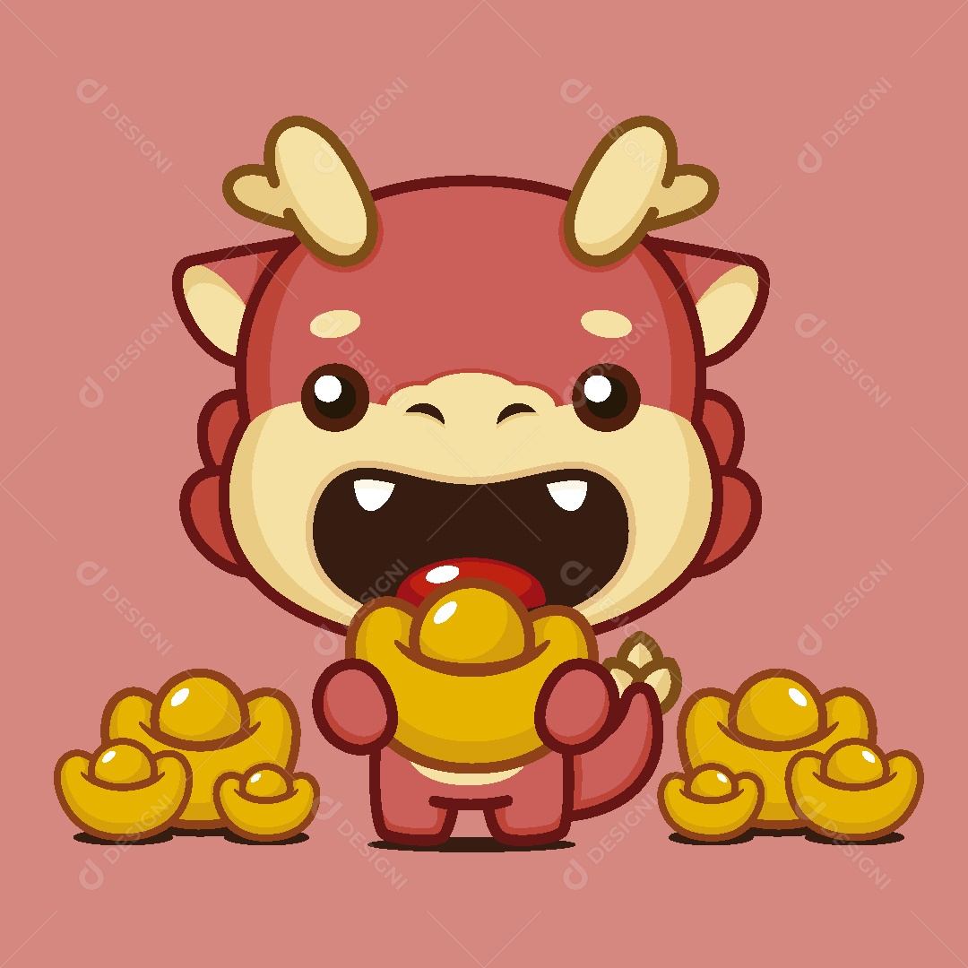 Dragão do Ano Novo Chinês Ilustração Vetor EPS