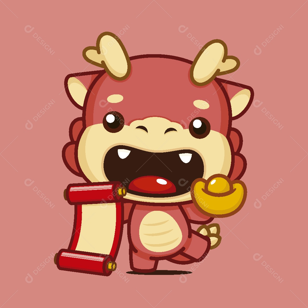 Dragão do Ano Novo Chinês Ilustração Vetor EPS