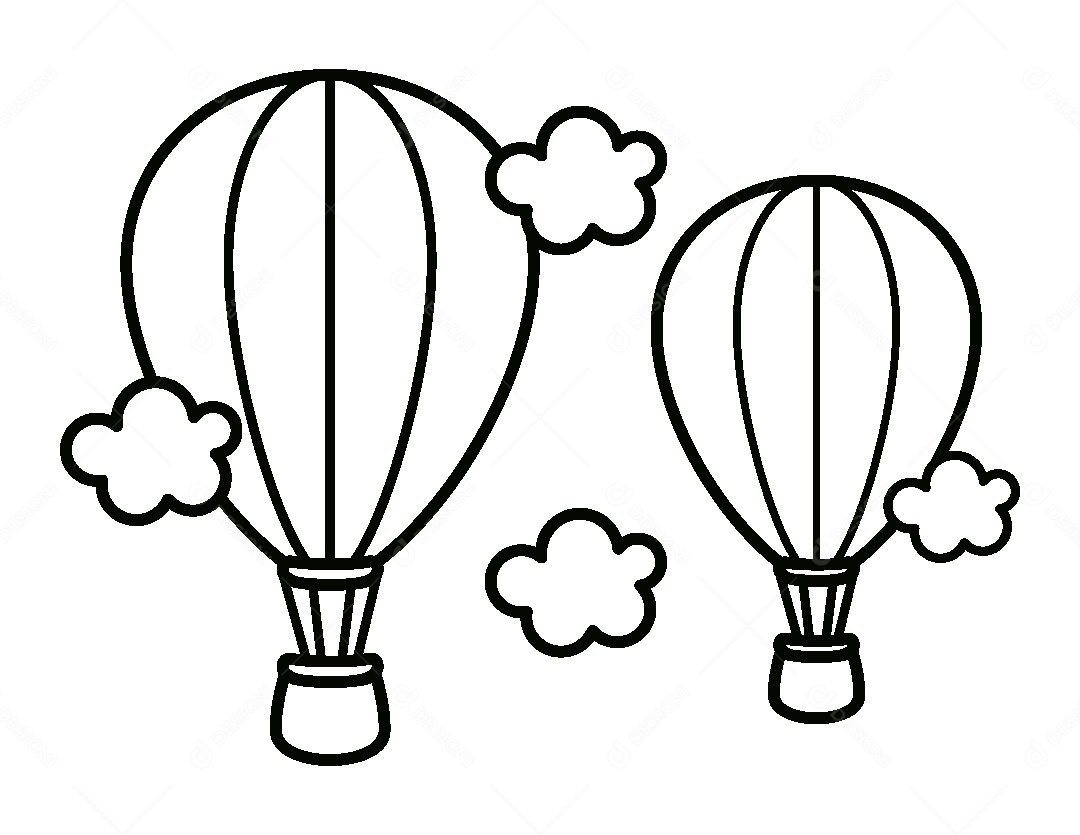 Desenho de Balões Para Colorir Vetor EPS