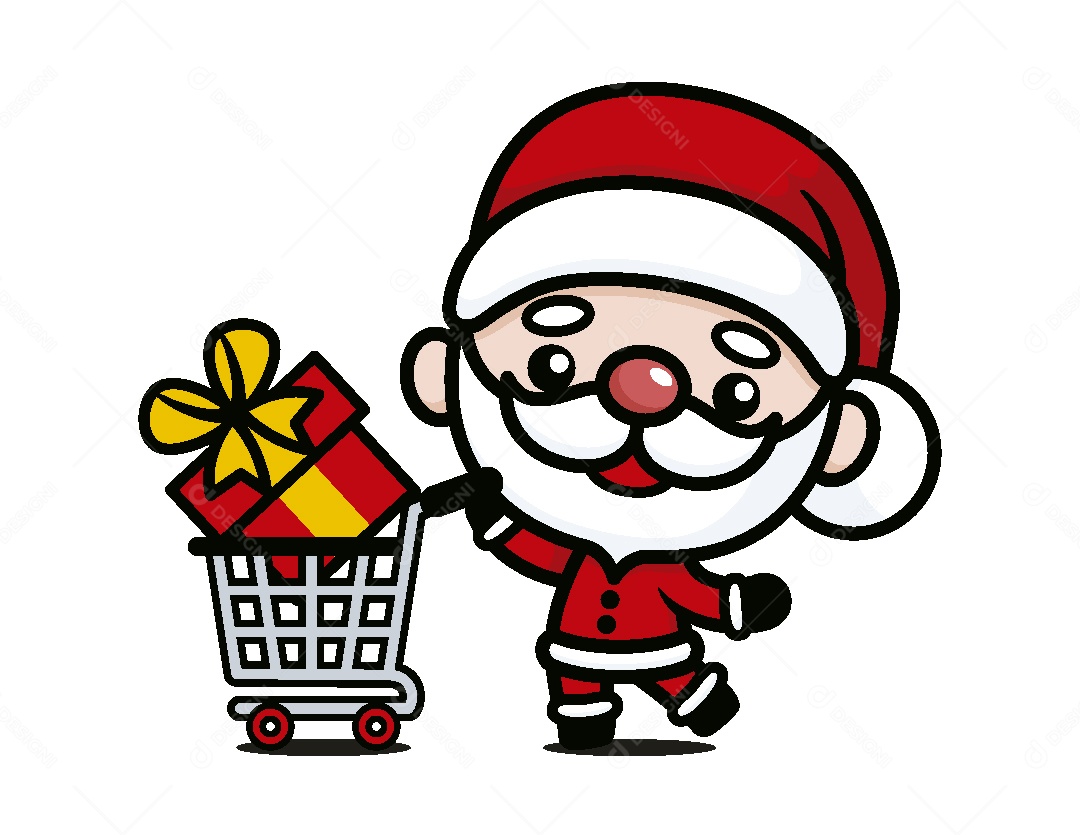 Papai Noel Comprando Presentes Ilustração Vetor EPS