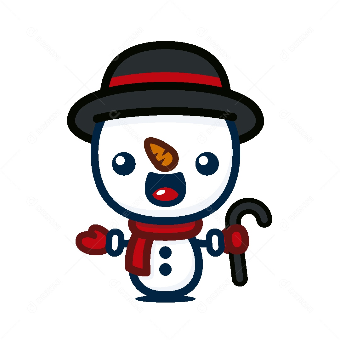 Boneco de Neve de Natal Ilustração Vetor EPS