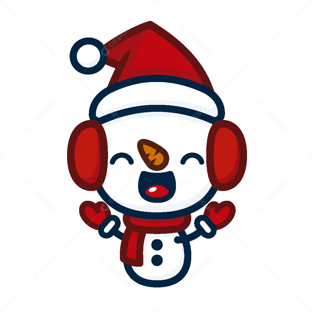 Boneco de Neve de Natal Ilustração Vetor EPS