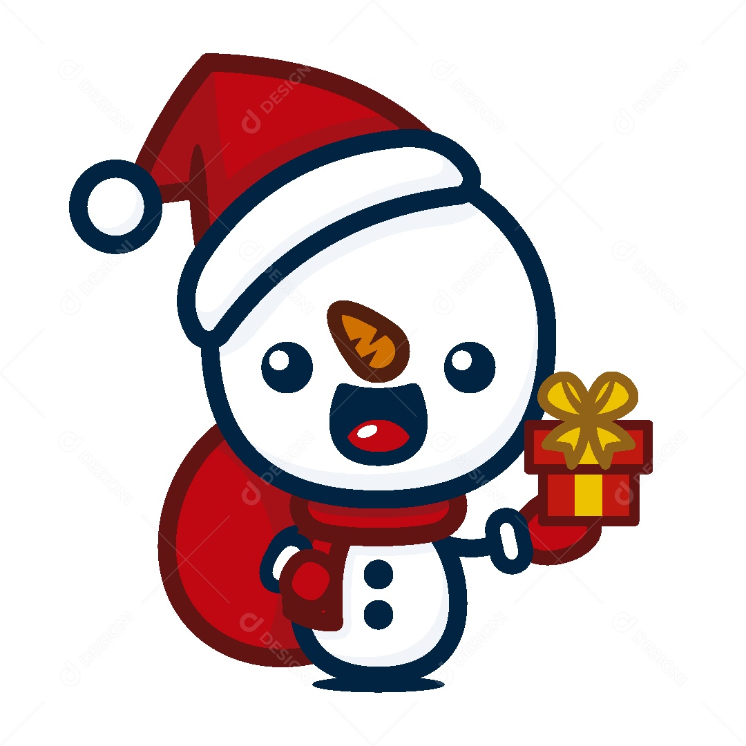 Boneco de Neve de Natal Ilustração Vetor EPS