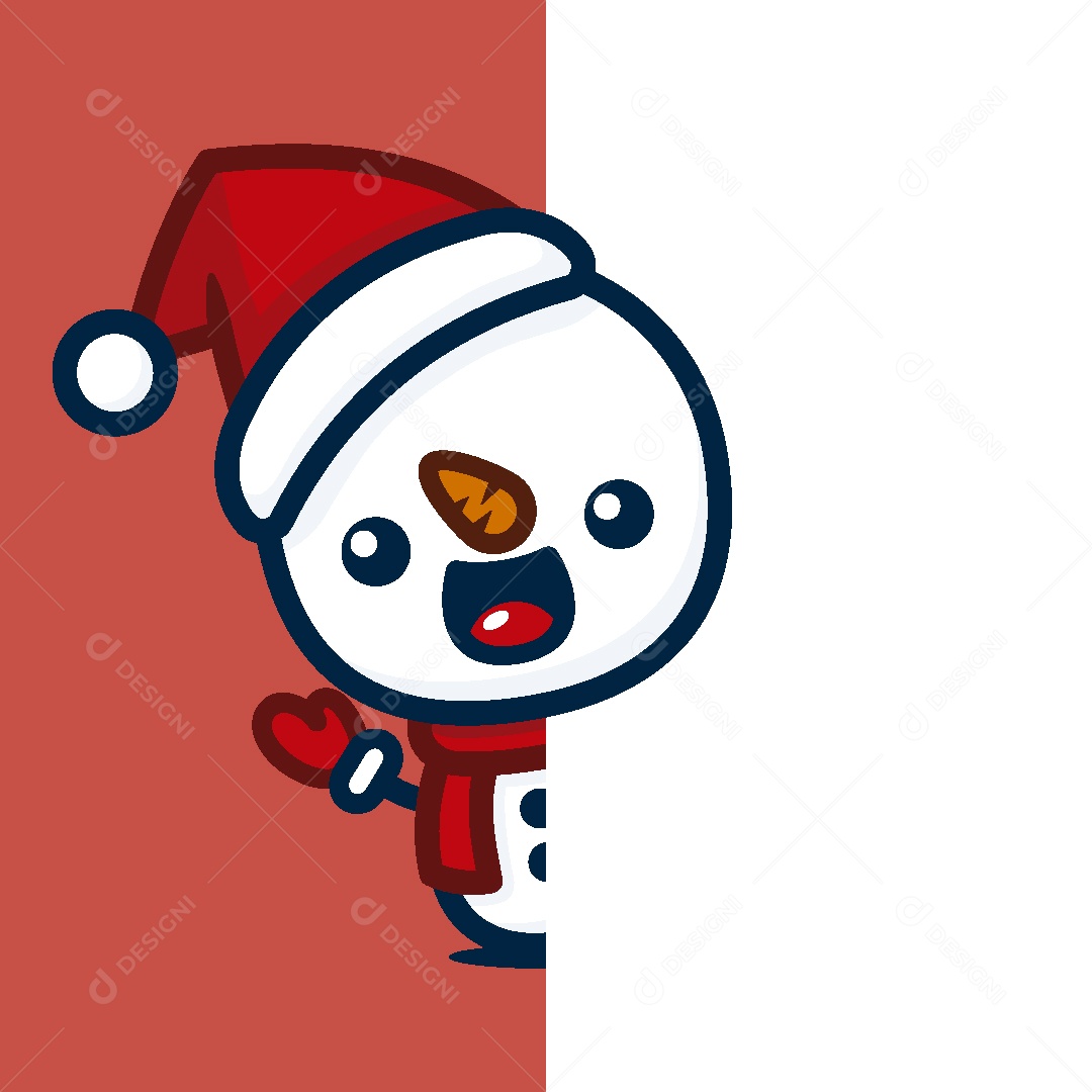 Boneco de Neve de Natal Ilustração Vetor EPS