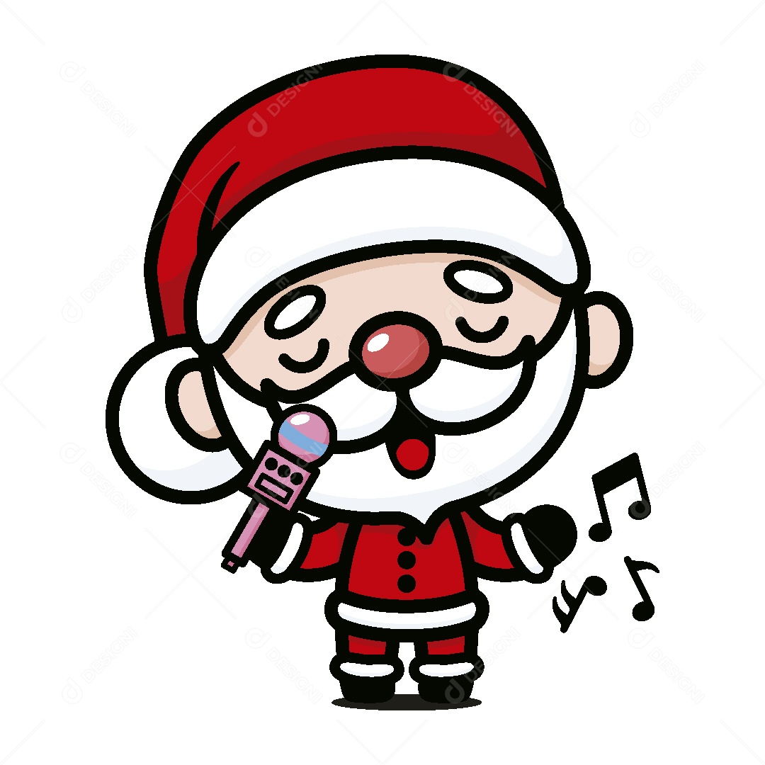 Papai Noel Cantor Ilustração Vetor EPS