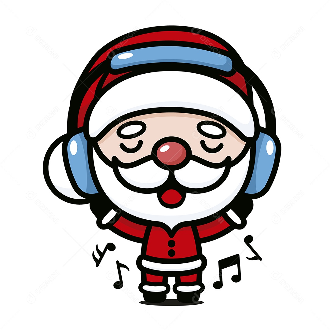 Papai Noel Pulando de Alegria Ilustração Vetor EPS