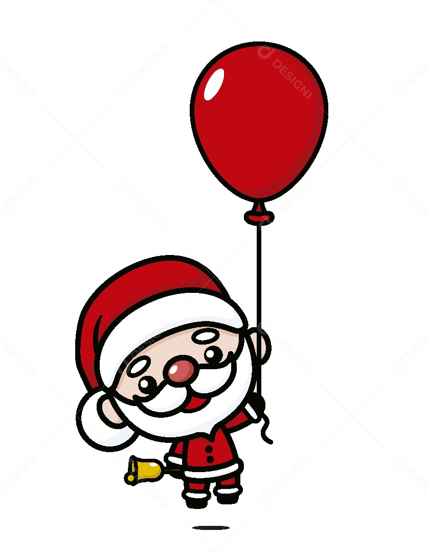 Papai Noel com um Balão Ilustração Vetor EPS