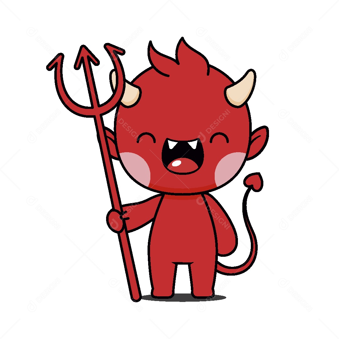 Diabo Vermelho Personagem do Halloween Vetor EPS