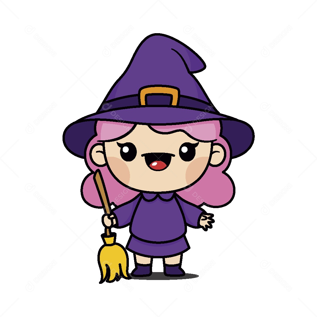 Bruxa Personagem do Halloween Vetor EPS