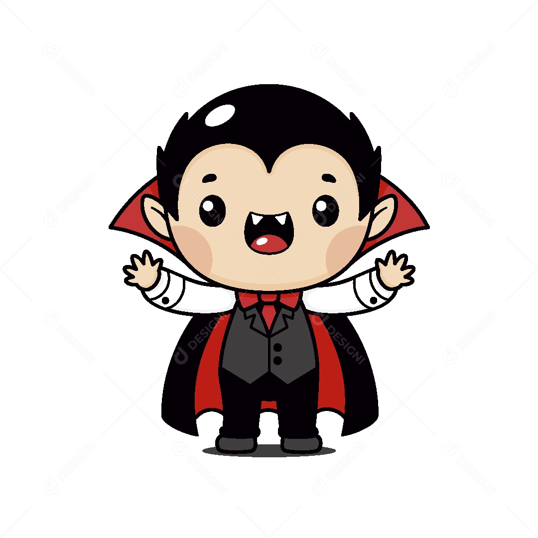 Vampiro Personagem do Halloween Vetor EPS