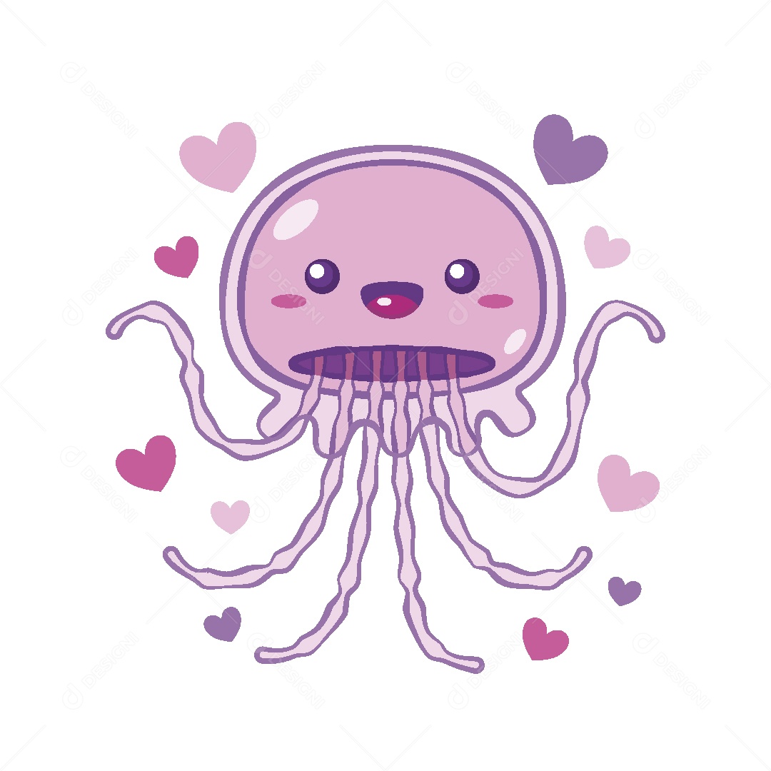 Água Viva Perosngem de Desenho Animado Vetor EPS