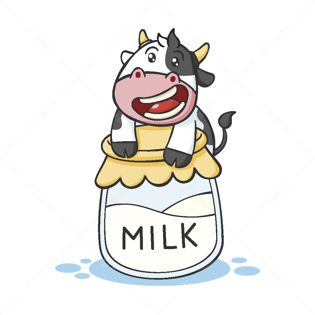 Vaquinha Perosngem de Desenho Animado Vetor EPS