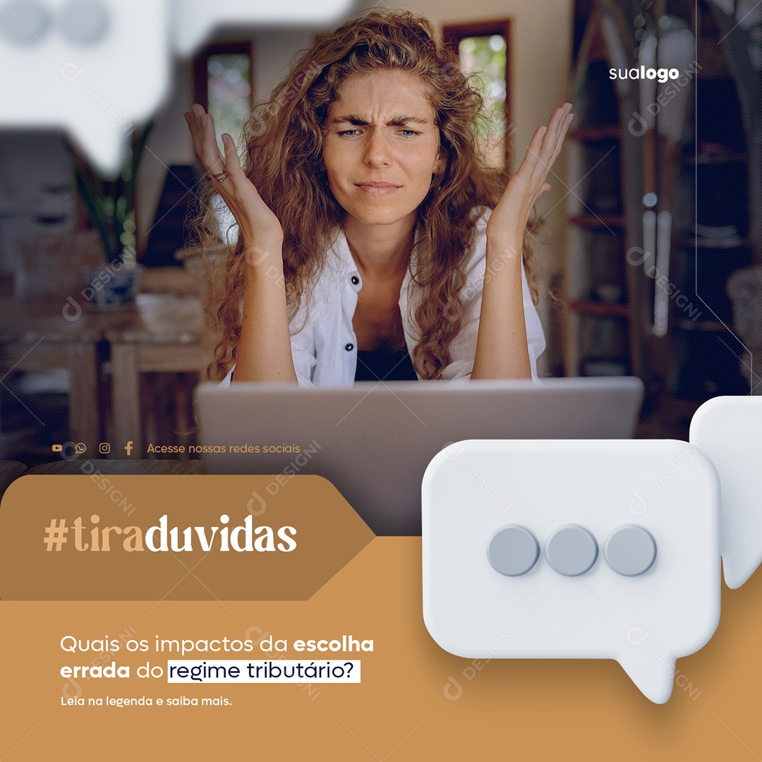Social Media Tira Duvidas Regime Tributário PSD Editável