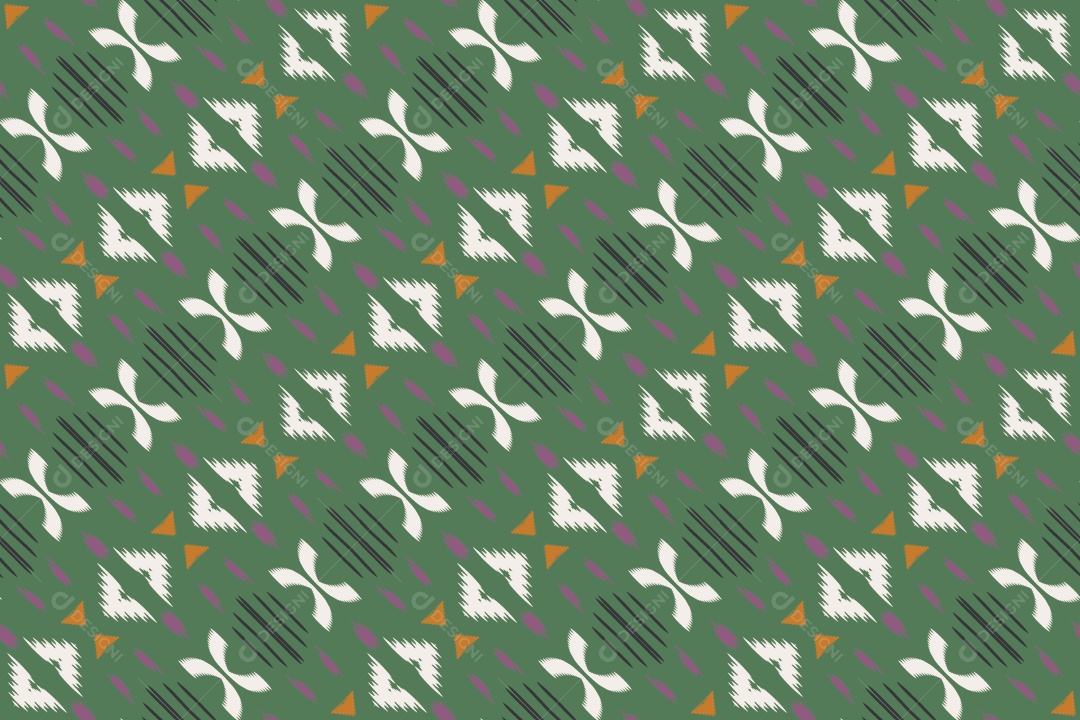 Tecido de Seda Tradicional Padrão Sem Costura Ilustração Vetor EPS