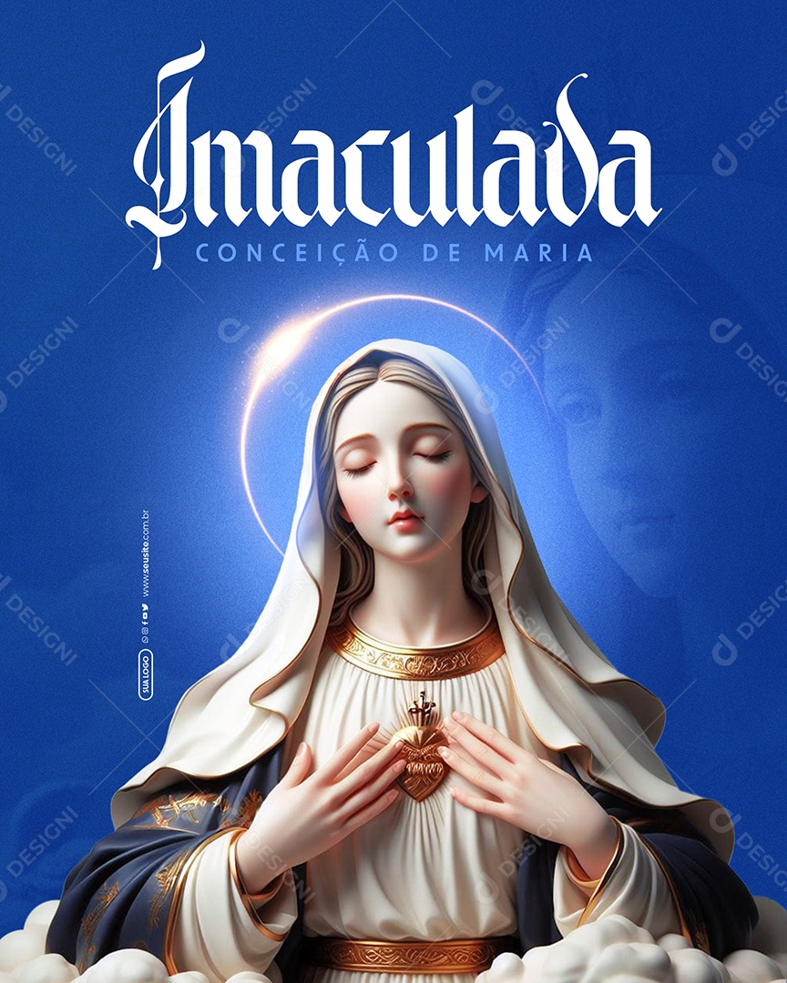 Imaculada Conceição de Maria Social Media PSD Editável