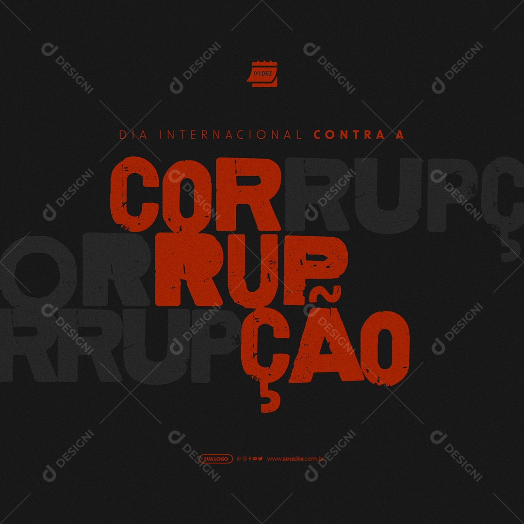 Dia Internacional Contra a Corrupção 09 de Dezembro Social Media PSD Editável