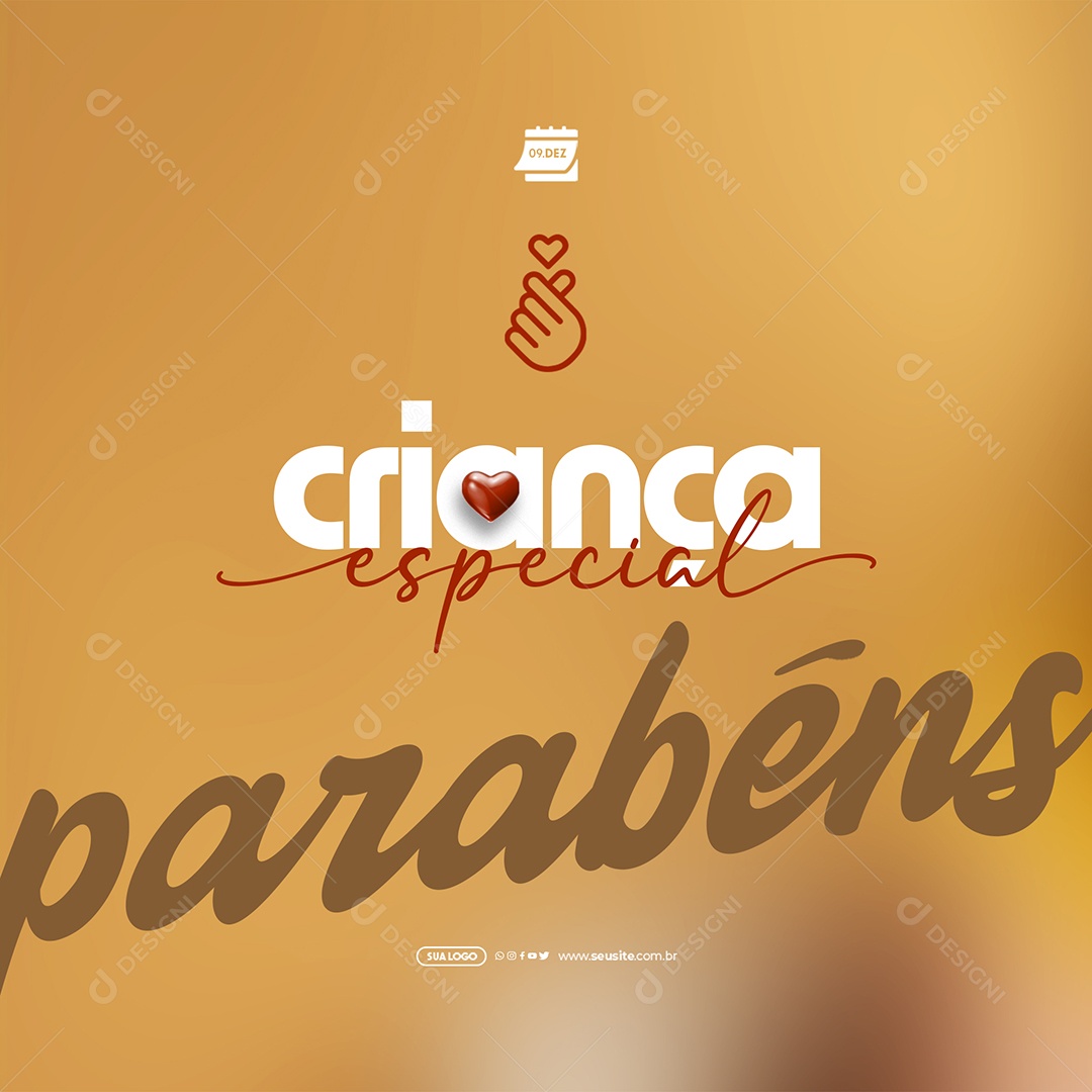 Dia da Criança Especial 09 de Dezembro Parabéns Social Media PSD Editável