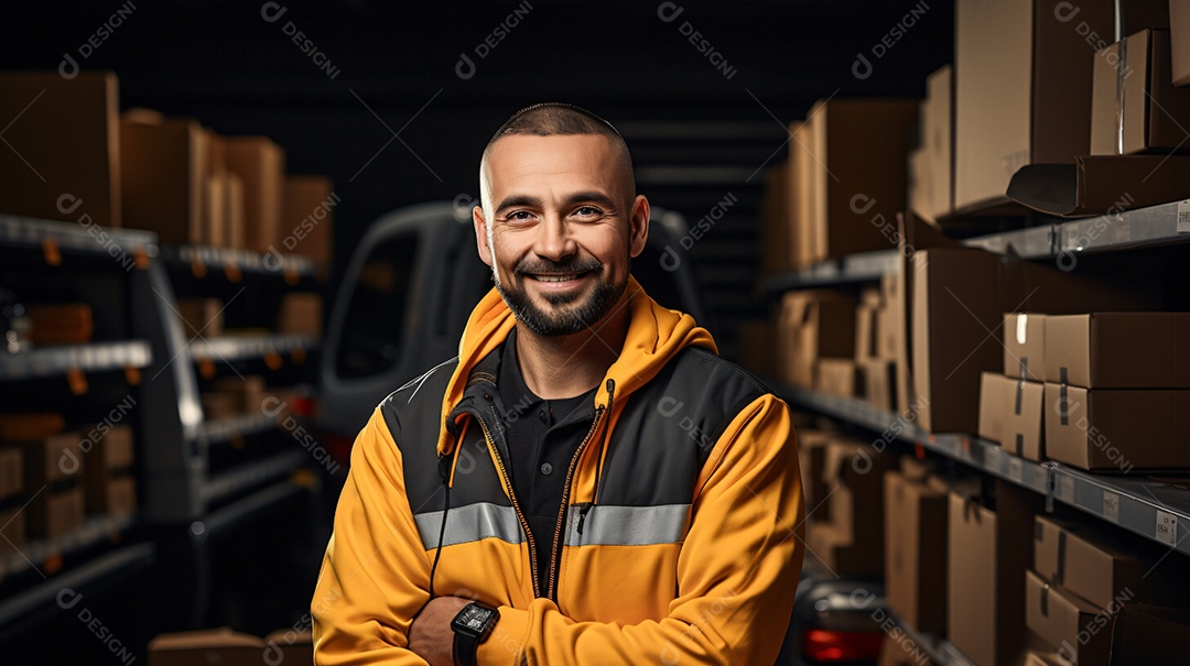 Homem mecânico de automóveis sorridente