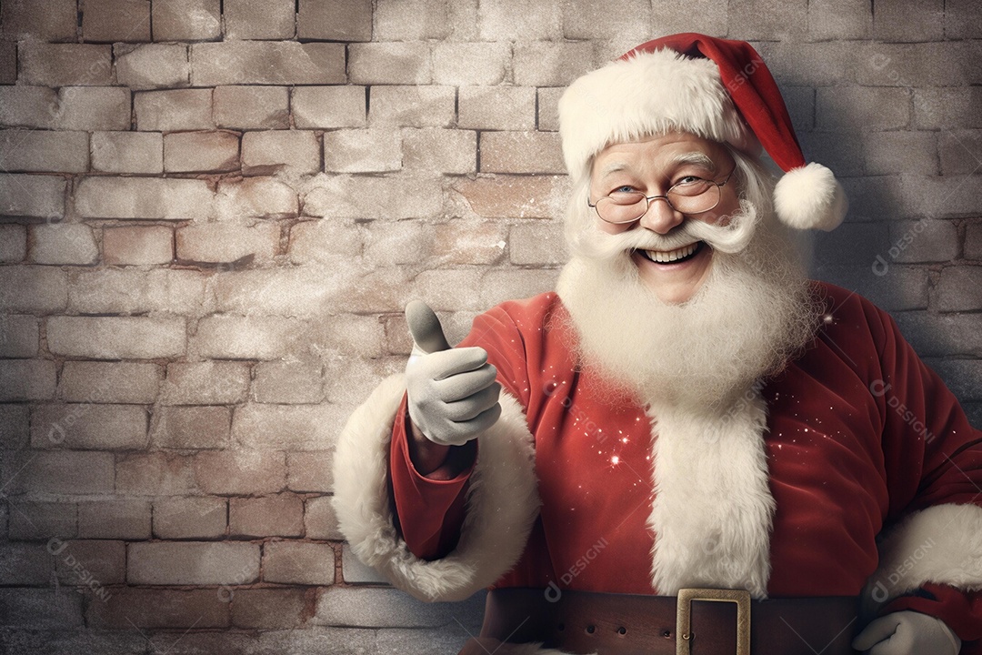 Papai Noel sorridente com gorro vermelho