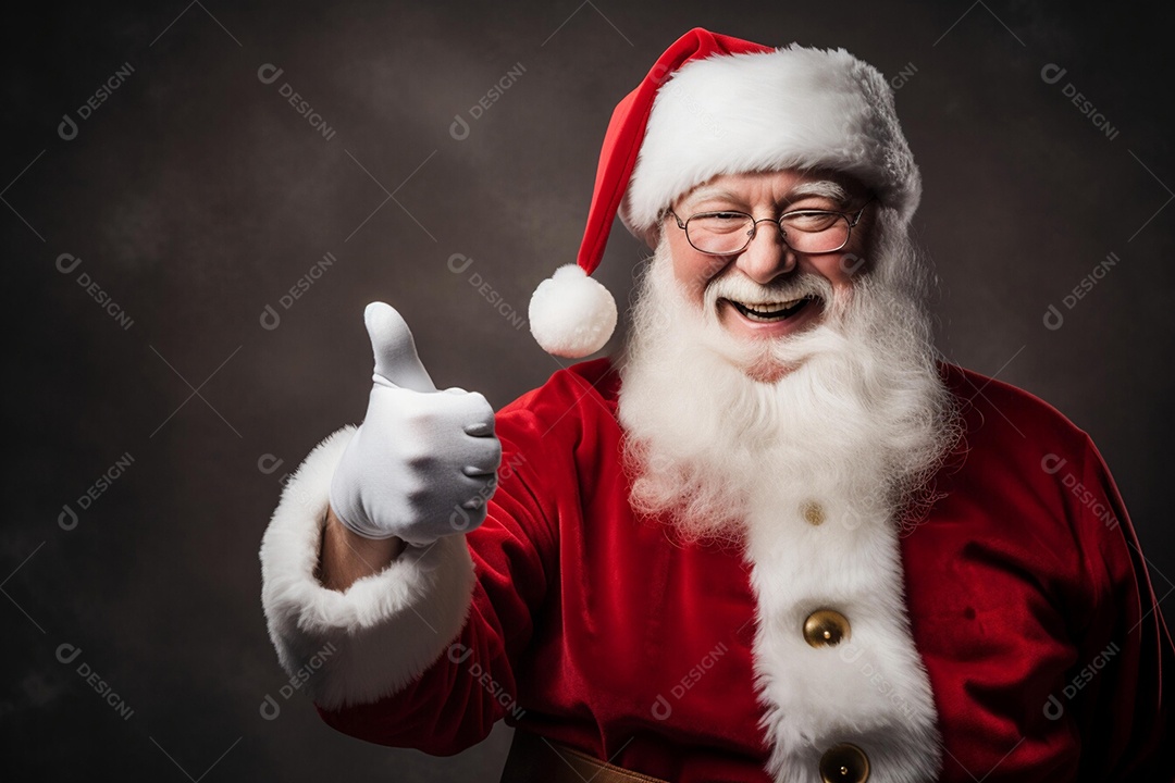 Papai Noel sorridente com gorro vermelho