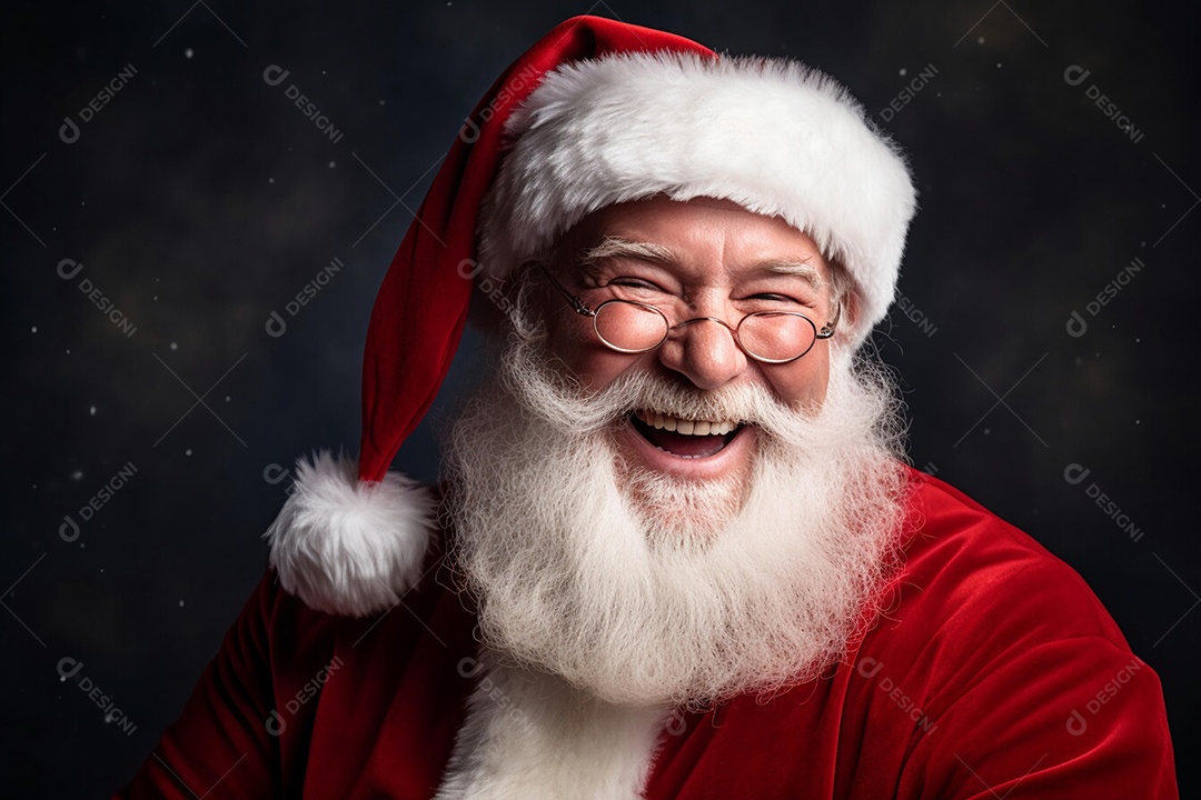 Papai Noel sorridente com gorro vermelho