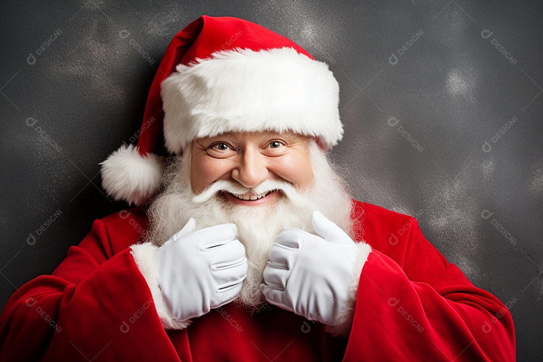 Papai Noel sorridente com gorro vermelho