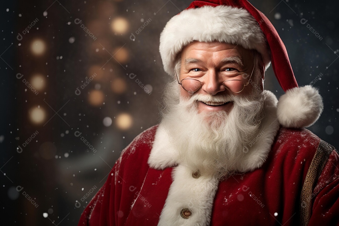 Papai Noel sorridente com gorro vermelho