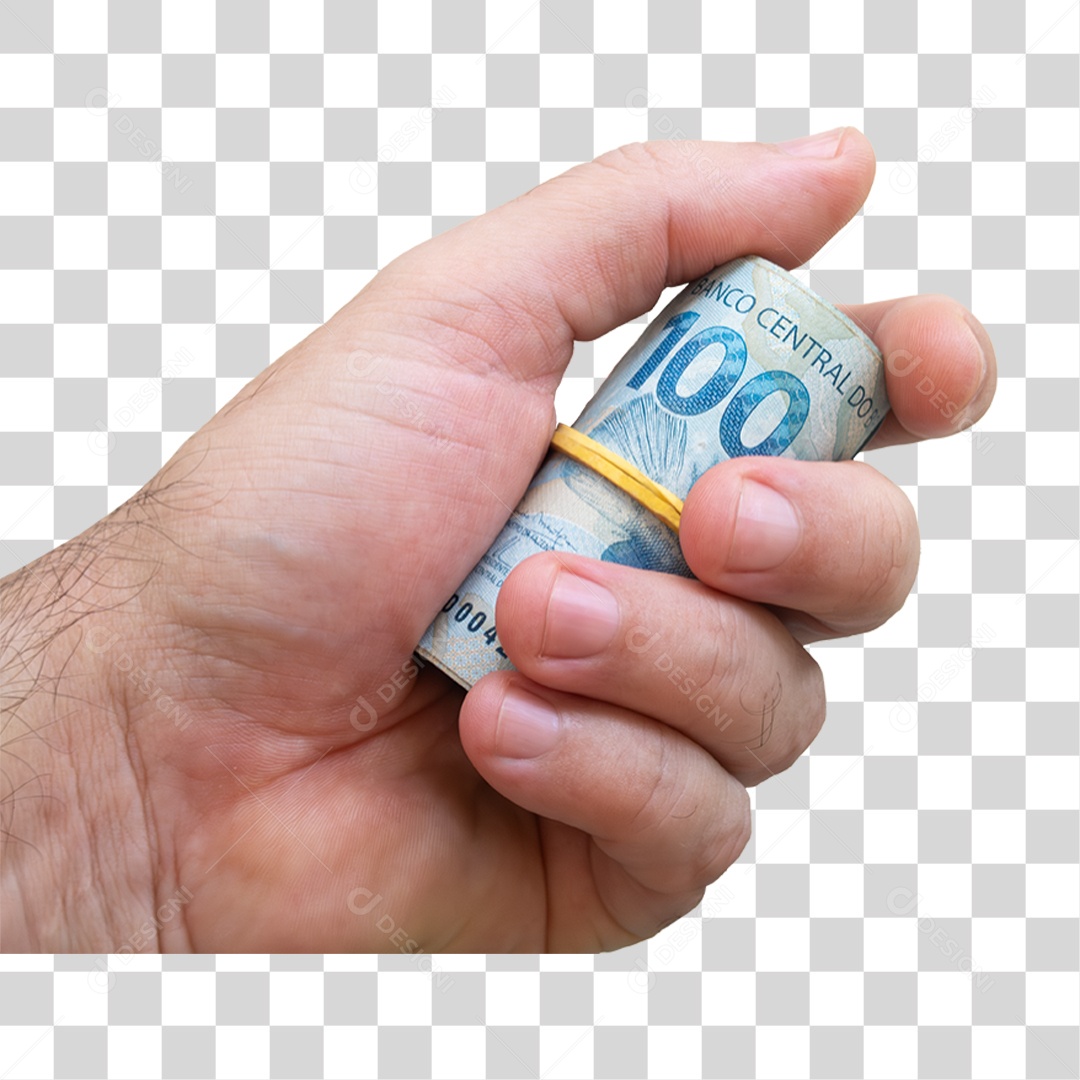 Mão Segurando Dinheiro PNG Transparente