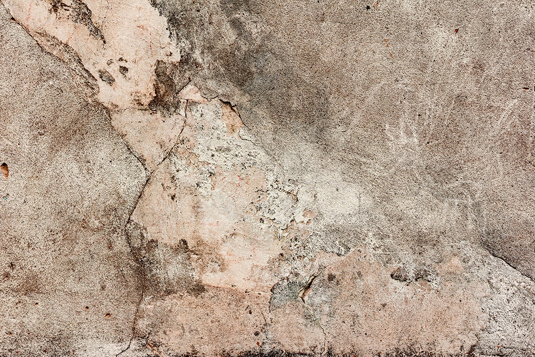 Textura, parede, concreto, pode ser usado como fundo. Fragmento de parede com arranhões e rachaduras
