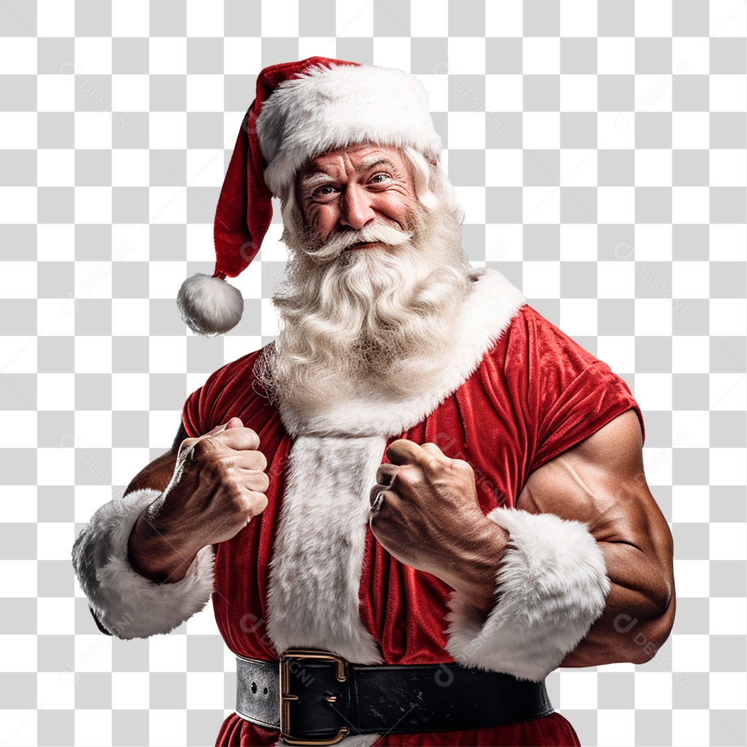 Papai Noel Musculação Academia PNG Transparente