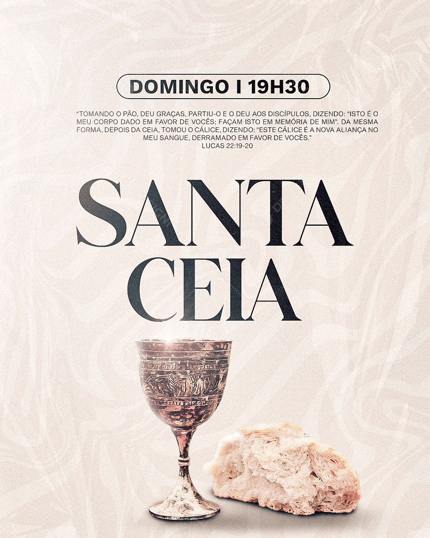 Social Media Santa Ceia Derramado em Favor De Vocês PSD Editável