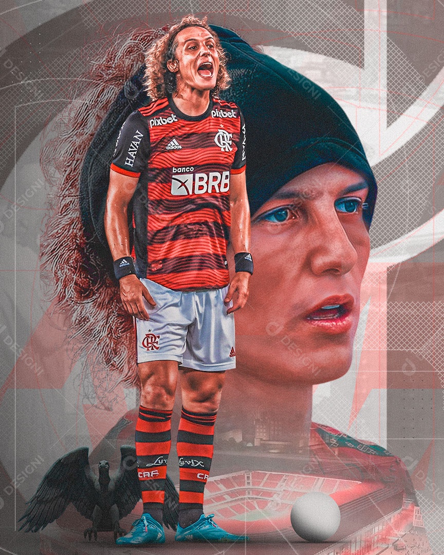 Social Media Flyer Davi Luiz Flamengo PSD Editável