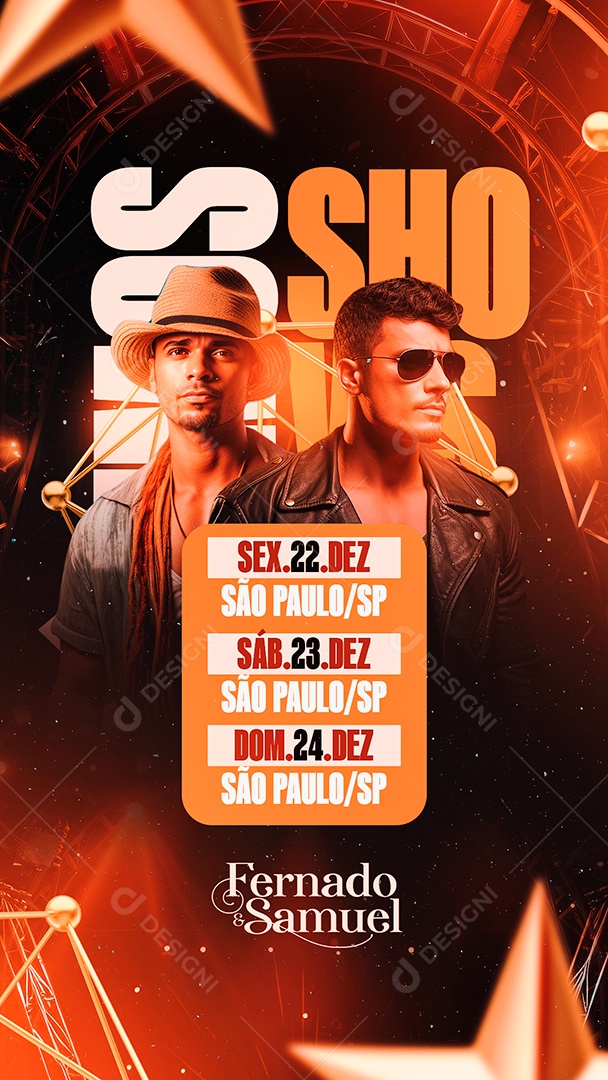 Story Flyer Ano Novo Shows Fernado & Samuel Social Media PSD Editável