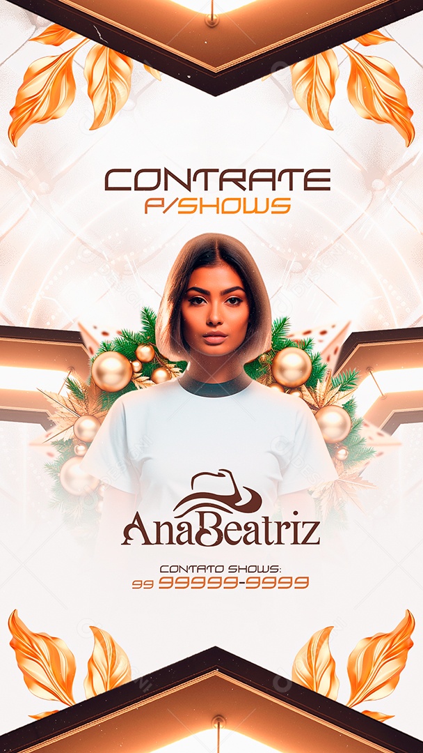 Story Flyer Ano Novo Contrate para Shows Ana Beatriz Social Media PSD Editável