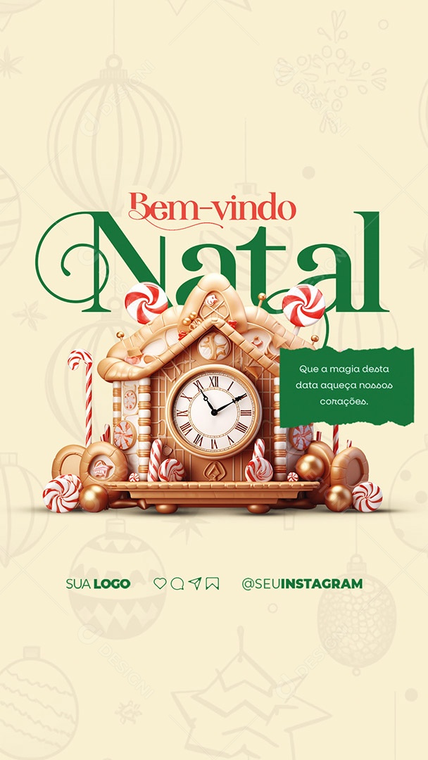 Story Bem Vindo Natal Que a Magia Desta Data Aqueça nossos Corações Social Media PSD Editável