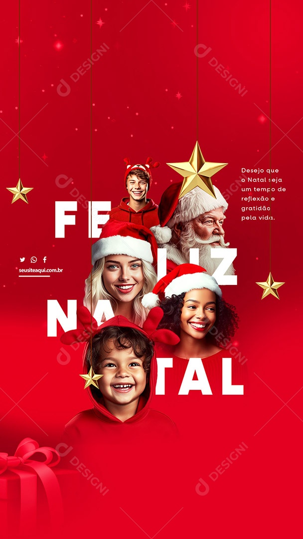 Story Desejo Que o Natal Seja um Tempo de Reflexão e Gratidão pela Vida Social Media PSD Editável