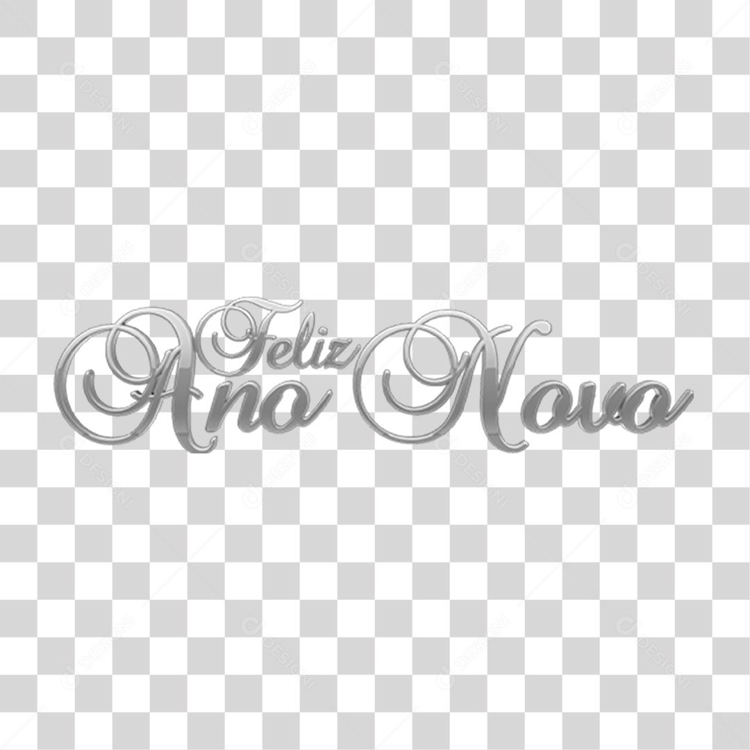 Texto 3D Feliz Ano Novo Para Composição PNG Transparente